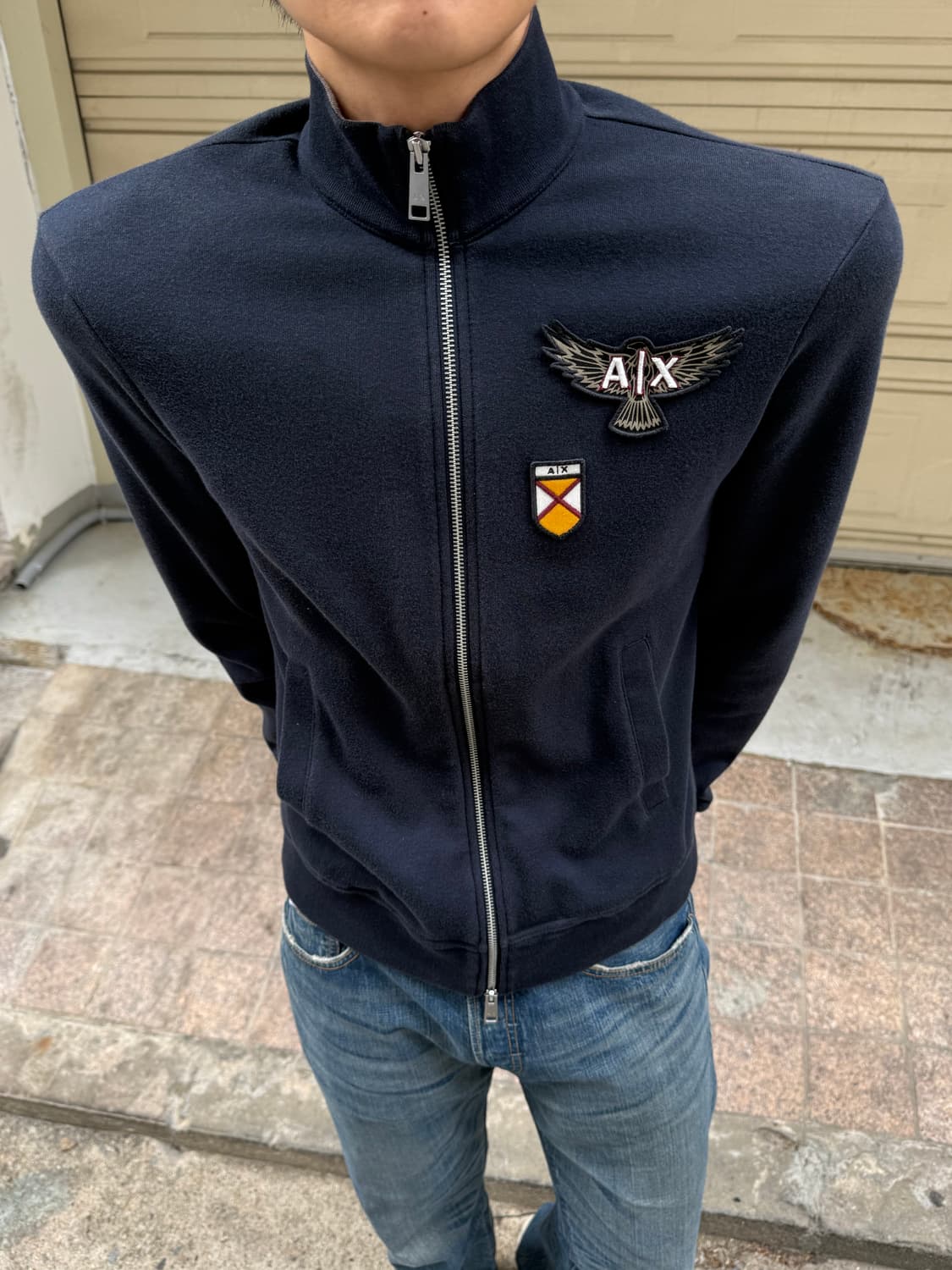 Armani Exchange logo jersey bomber 상품이미지3