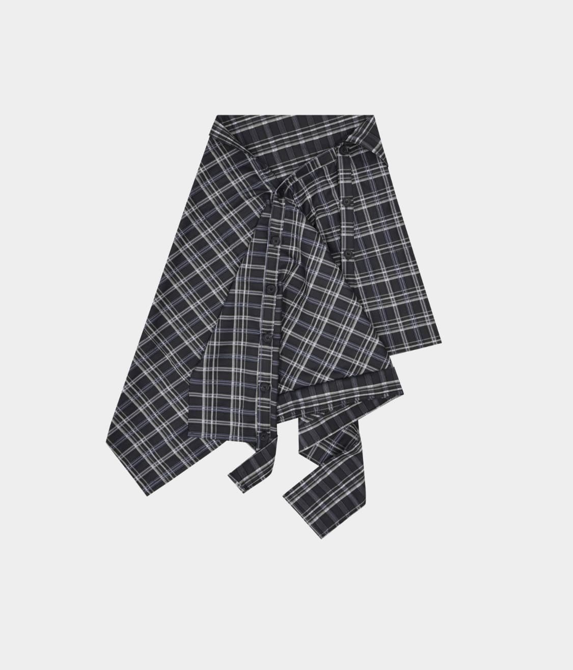 공테잎 체크 스커트 0tape CHECK BUTTON WRAP SKIRT 상품이미지1