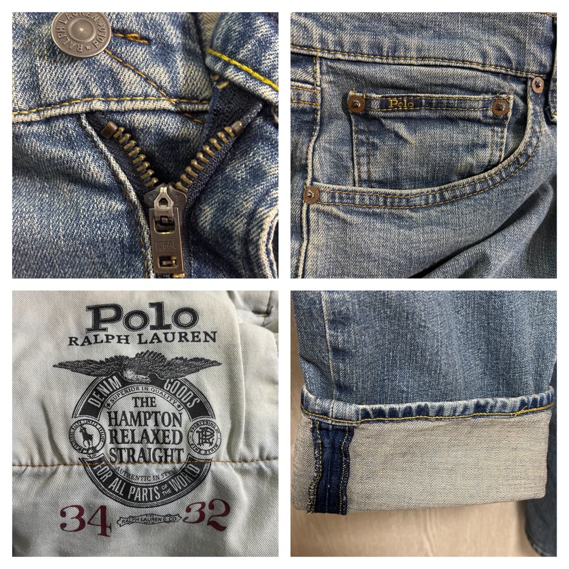 폴로 QR코드 햄튼 스트레이트핏 데님팬츠34" 상품이미지6