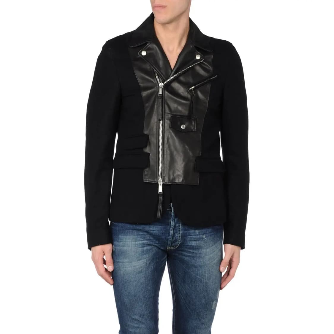 Dsquared2 카프스킨 레더 도킹 울 자켓🤟🏻 상품이미지1