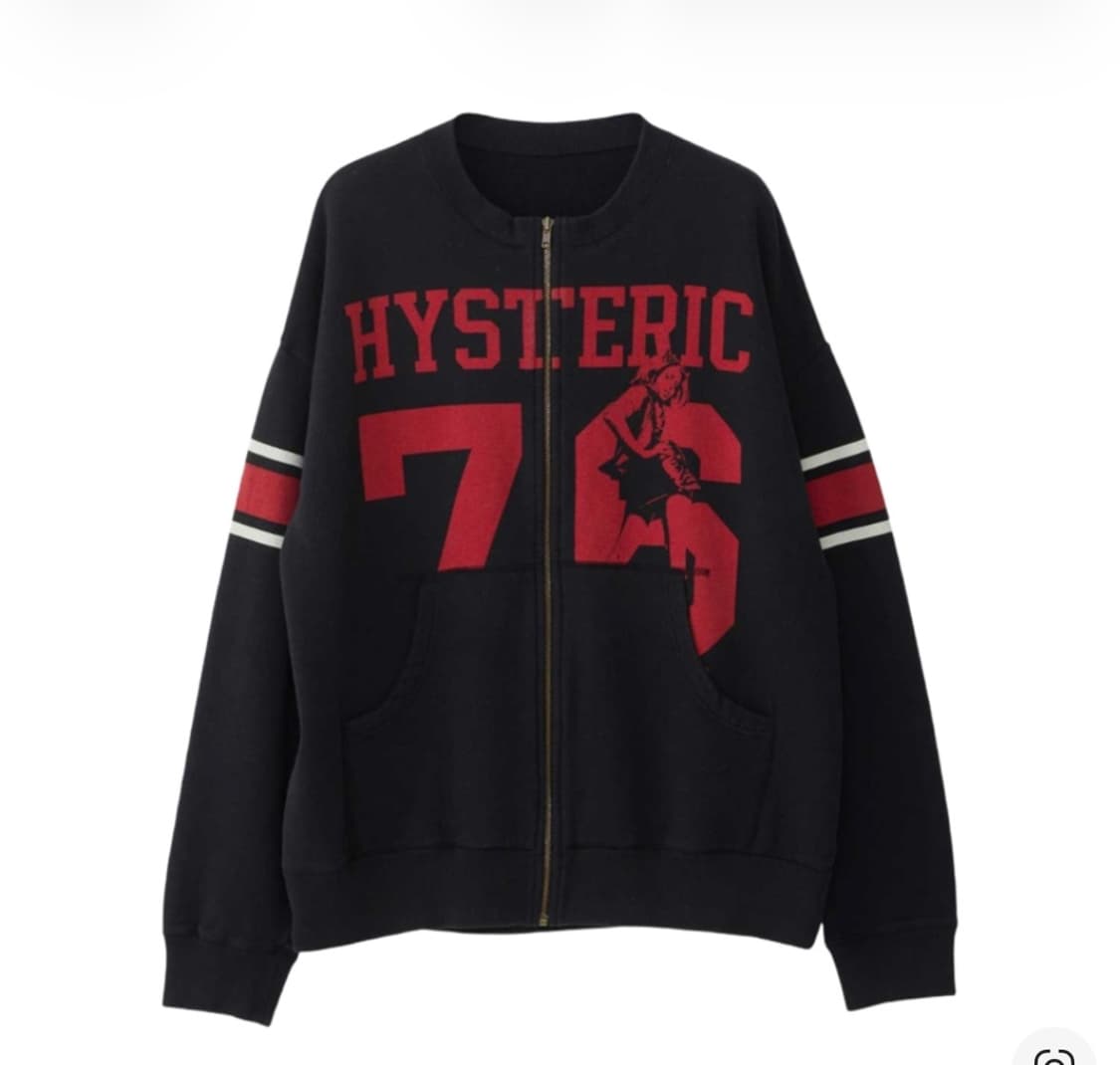 히스테릭 글래머 히스테릭 76 오버사이즈 점퍼 블랙 상품이미지1