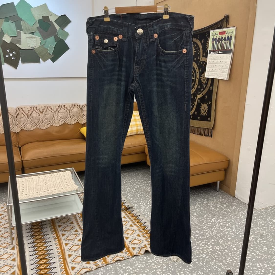트루릴리전 조이슈퍼티 Y2K 레트로 부츠컷 데님팬츠 32인치 C11047 상품이미지3