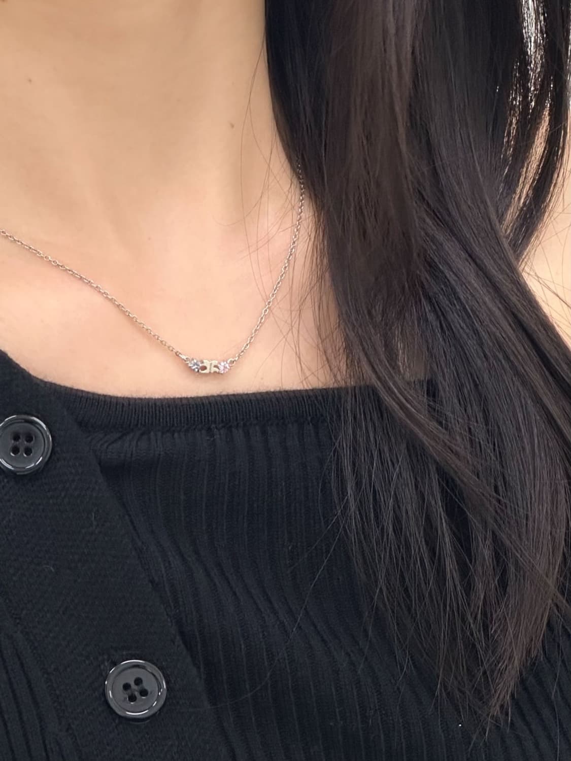 courreges / 꾸레쥬  큐빅로고 실버925 목걸이 상품이미지9