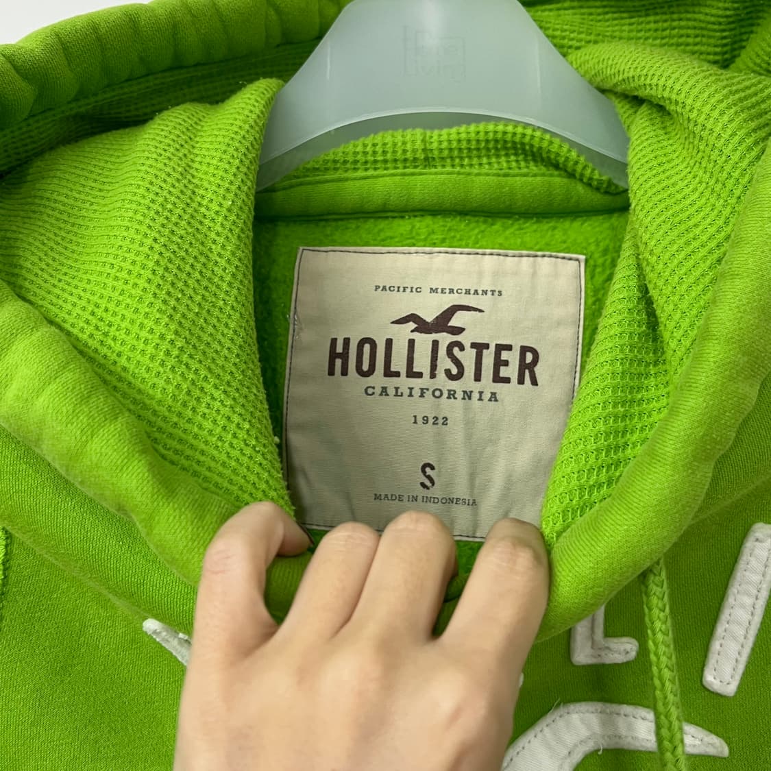 홀리스터 자수로고 파스텔그린 후드티 상품이미지5