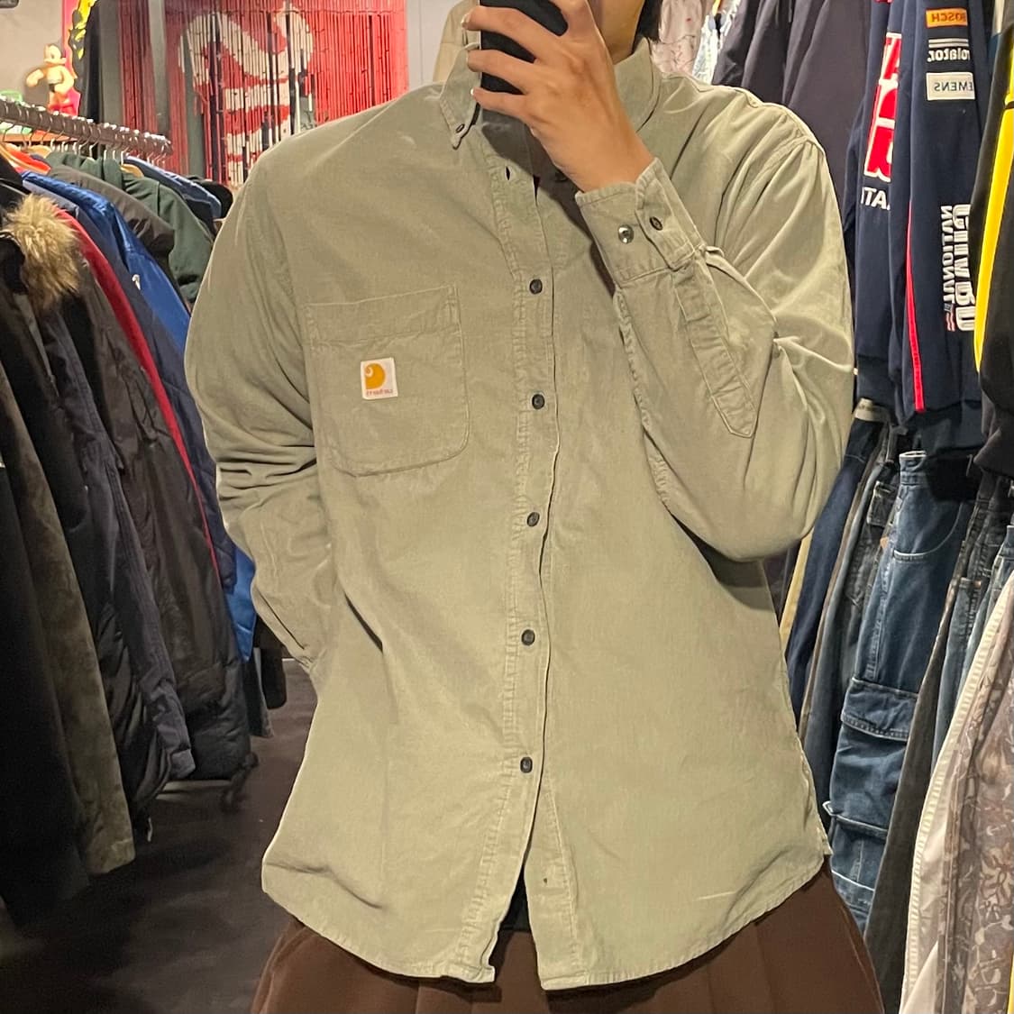 [IM] carhartt 칼하트 그레이 코듀로이 셔츠 상품이미지3