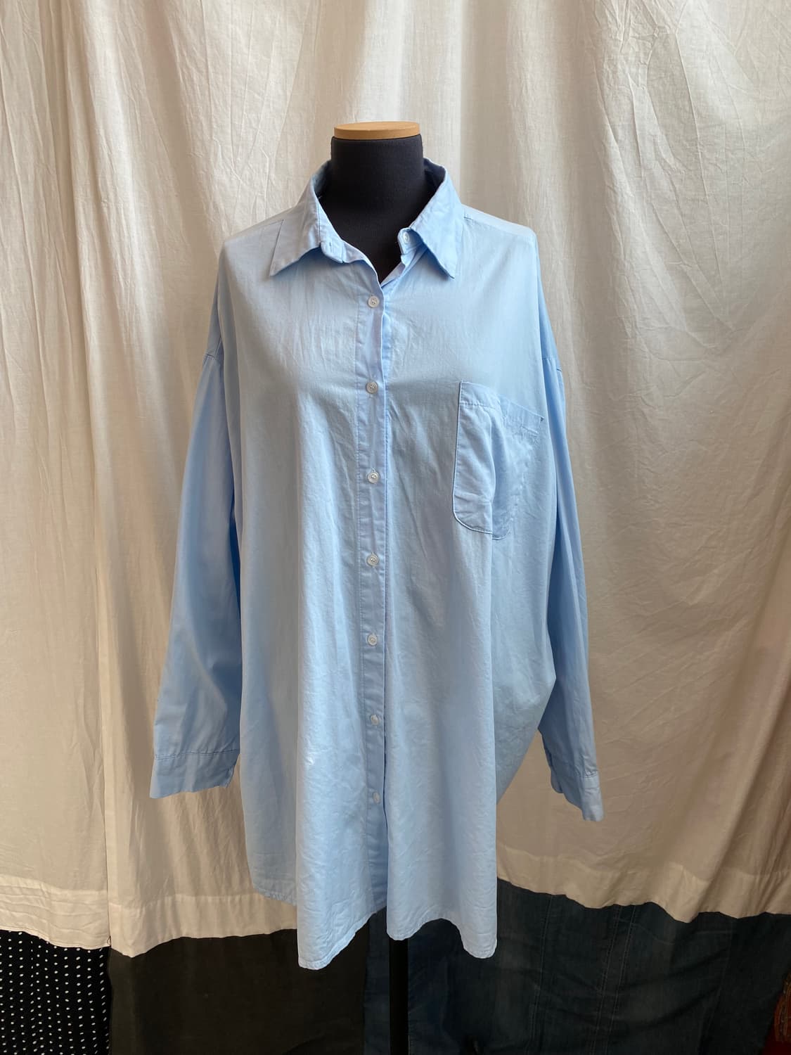 베이직 블루 셔츠(XXL) 상품이미지2