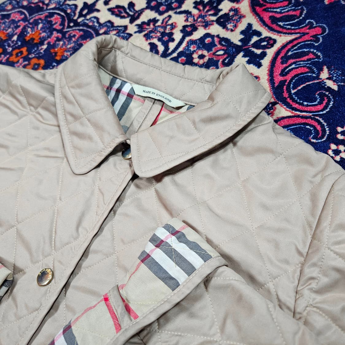 버버리(Burberry) 시그니쳐 체크 퀄팅 코트 UK10 size 상품이미지3