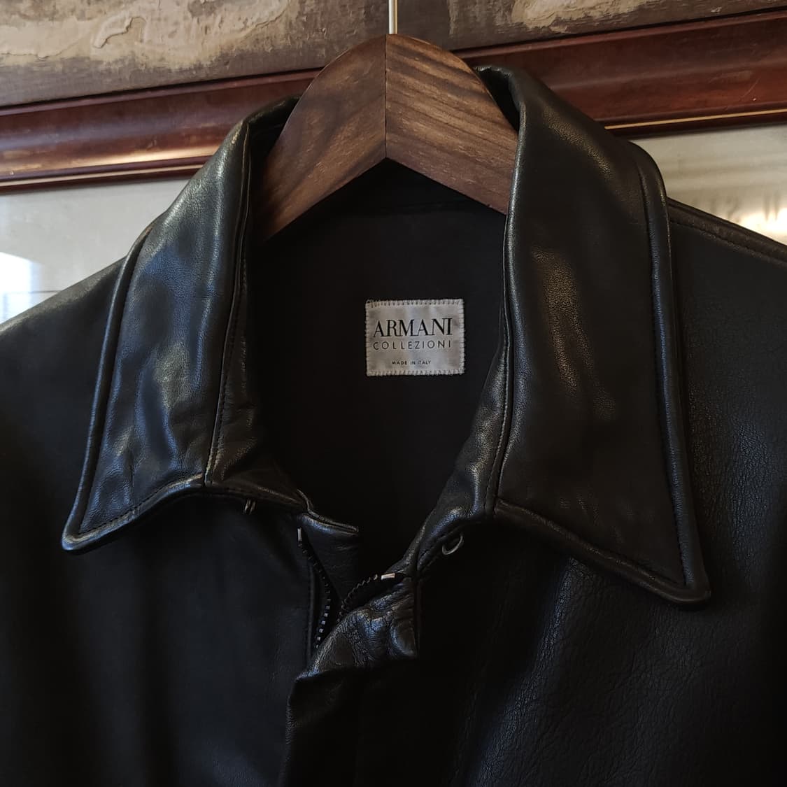 아르마니 레더 카코트 송가지 가죽자켓 레더 워크자켓 50 상품이미지4