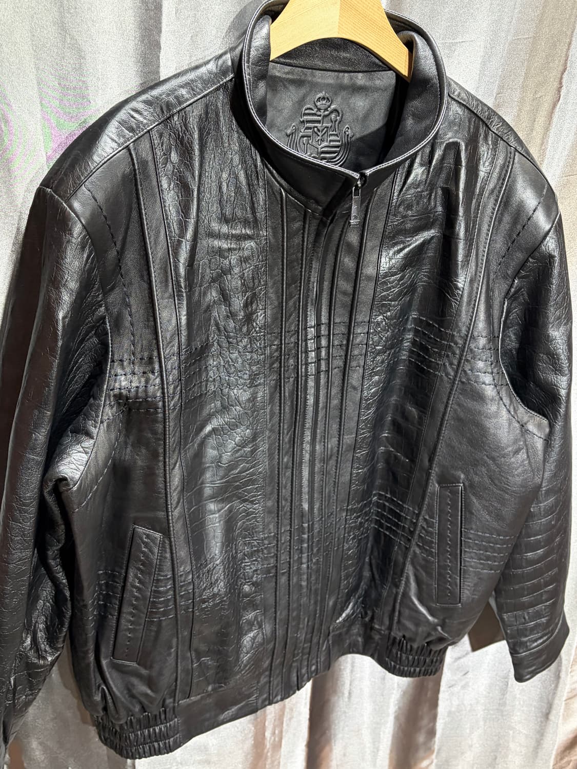 XL REDOX 레드옥스 라인 패턴 램스킨 레더자켓 상품이미지6