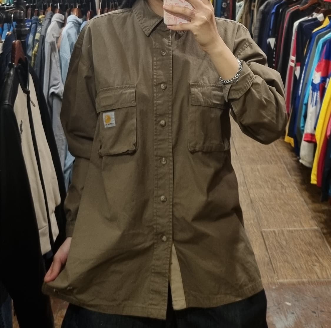 [Hi] 칼하트 긴팔 셔츠 브라운 상품이미지1