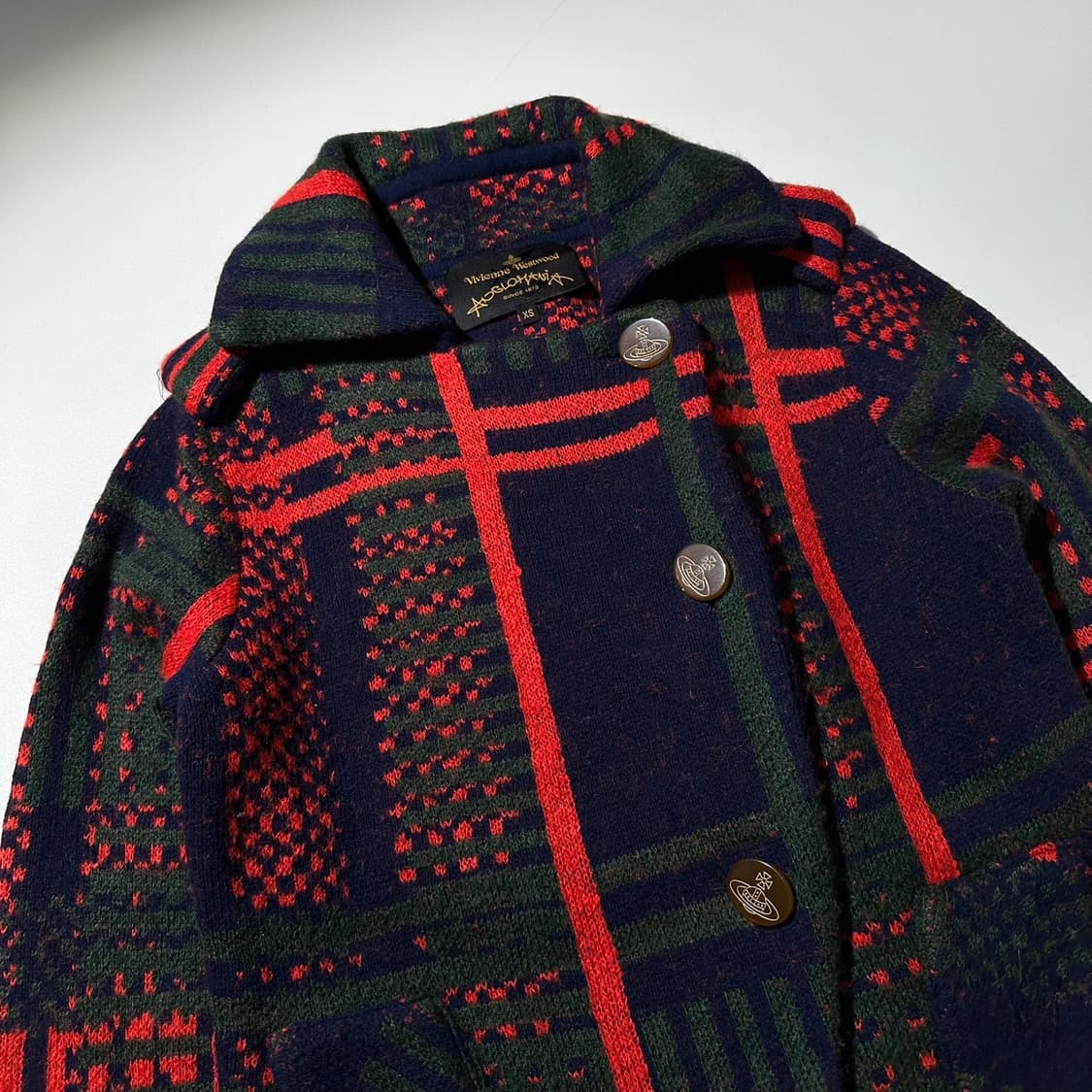 비비안 웨스트우드 니트 체크 패턴 코트 상품이미지3