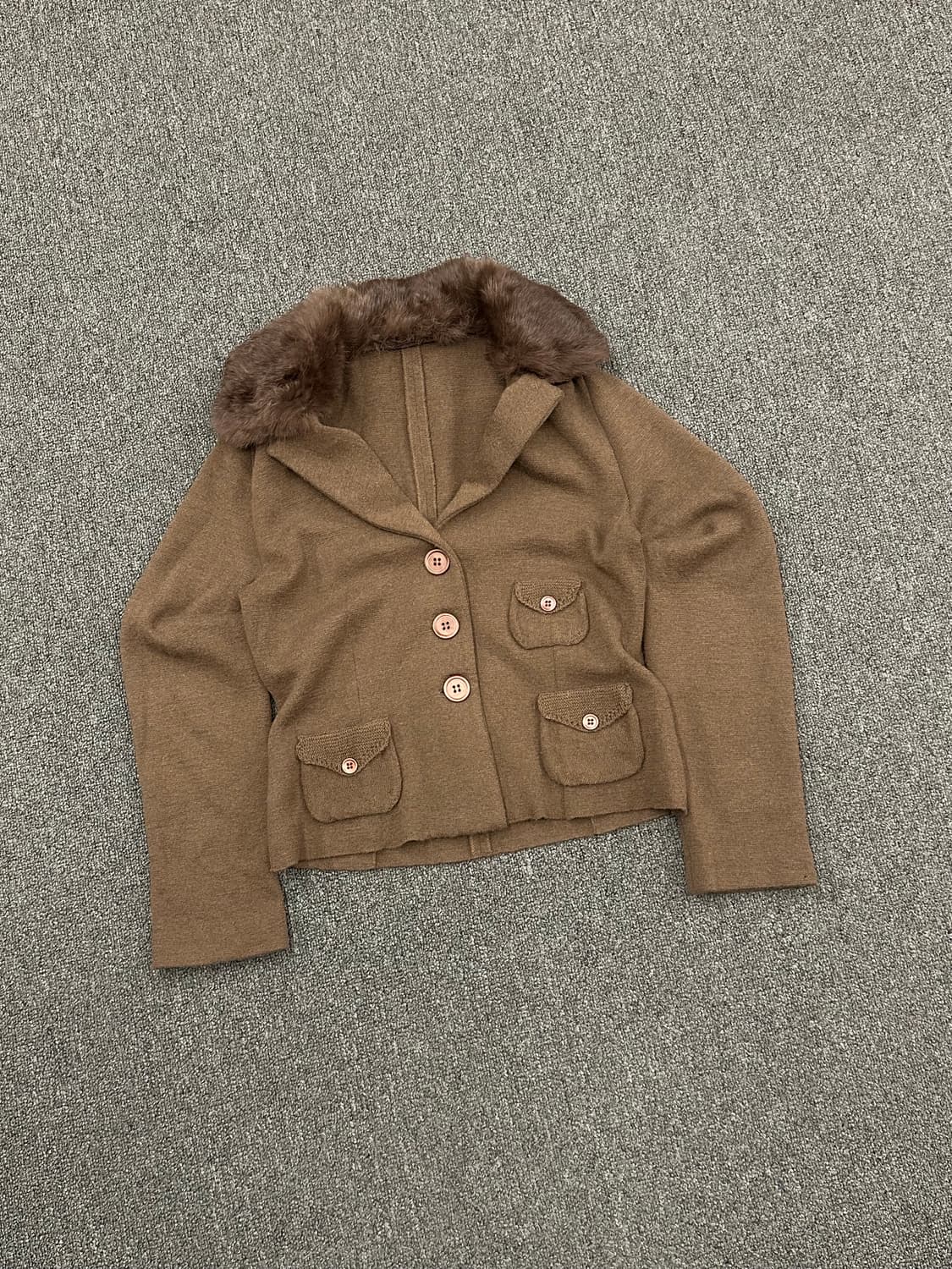 OS)Japanese vintage 여성 퍼 가디건 상품이미지1