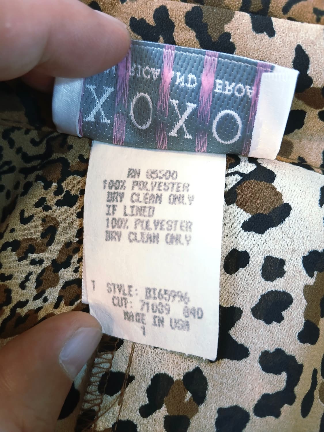 90s USA 빈티지 XOXO 믹스 애니멀 프린트 원피스 상품이미지5