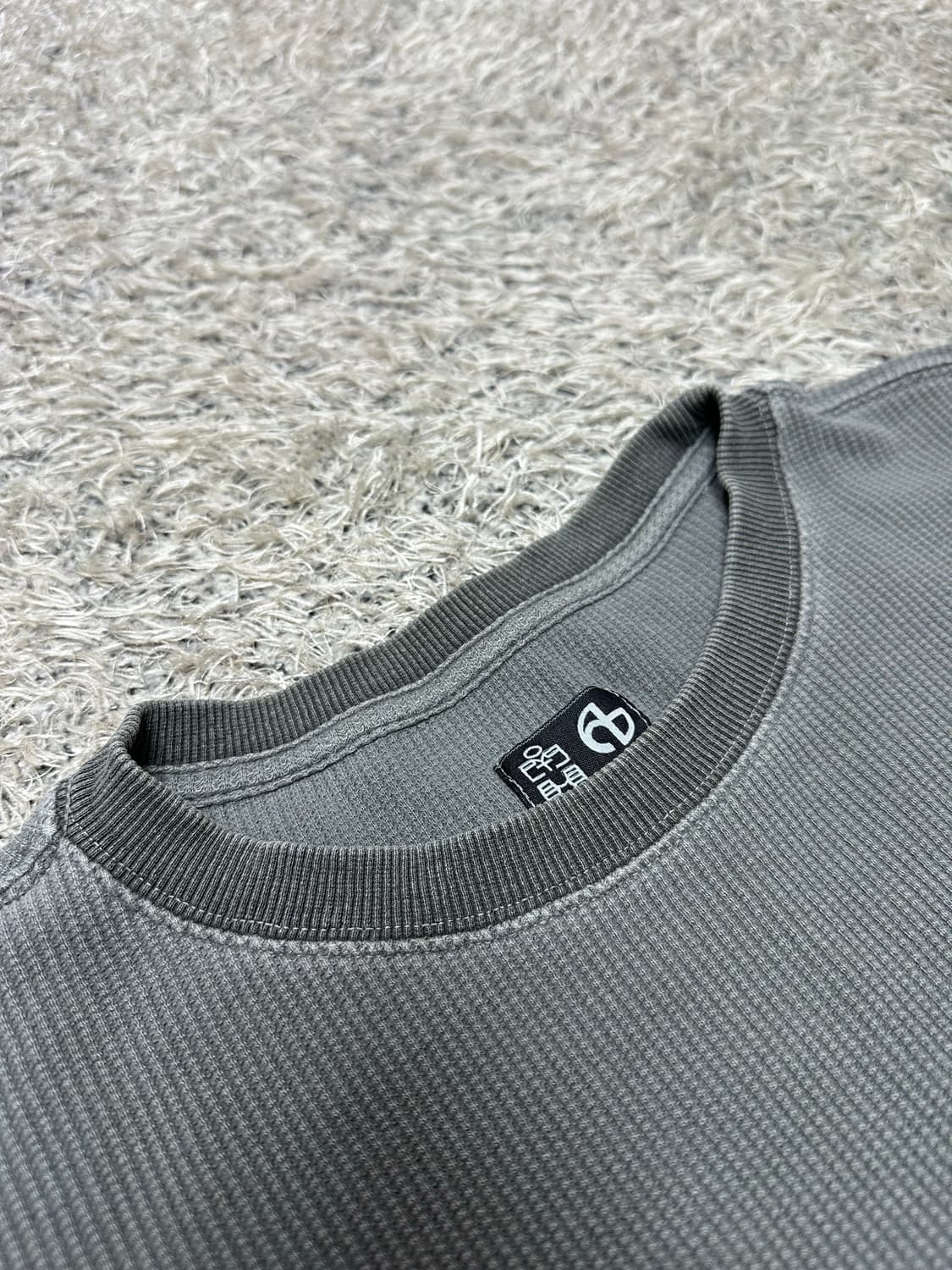 폴리테루 X 노매뉴얼 오버다이드 롱슬리브 카키그레이 상품이미지3