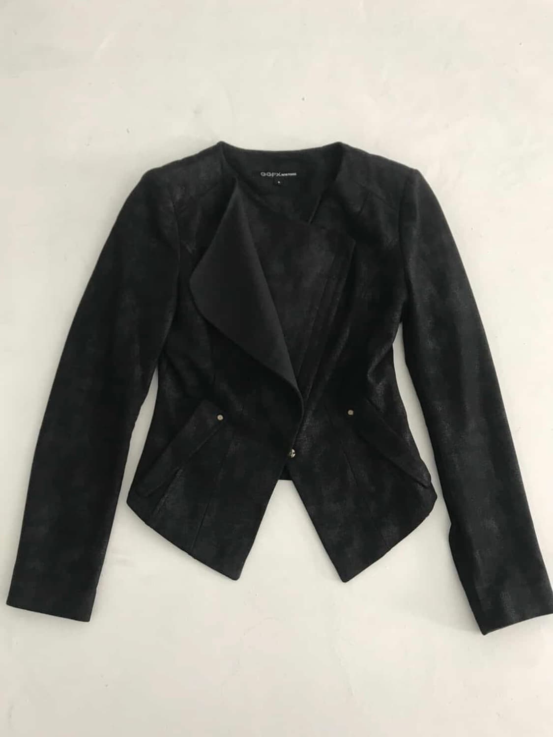 빈티지 슬림핏 블랙 스웨이드 레더 자켓 상품이미지2