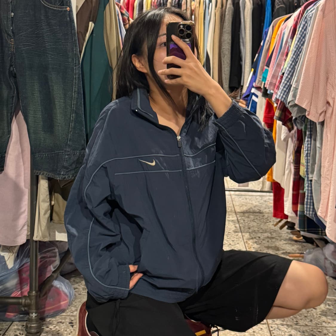 NIKE 90s 나이키 백 레드 스우시 바람막이 상품이미지2