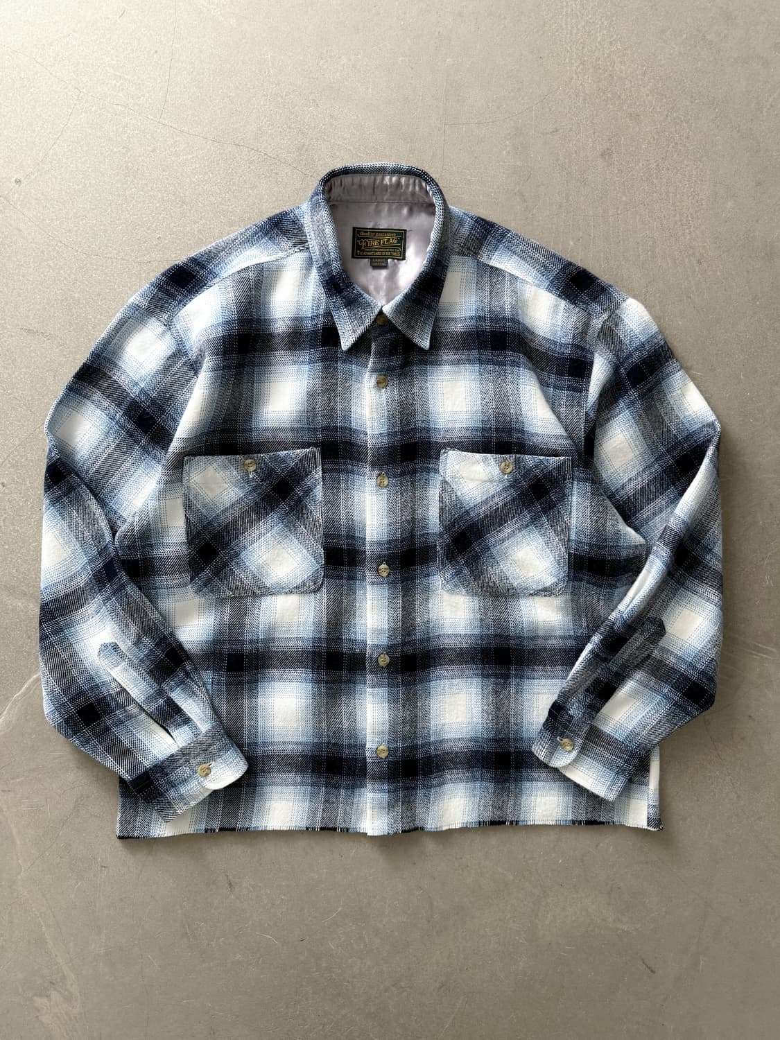 Vintage Fire Flag Flannel Cropped Shirt 상품이미지2