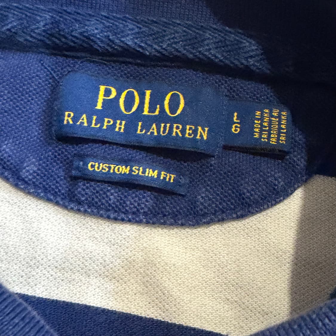 폴로 랄프로렌 패치 로고 스트라이프 카라 반팔티 상품이미지2