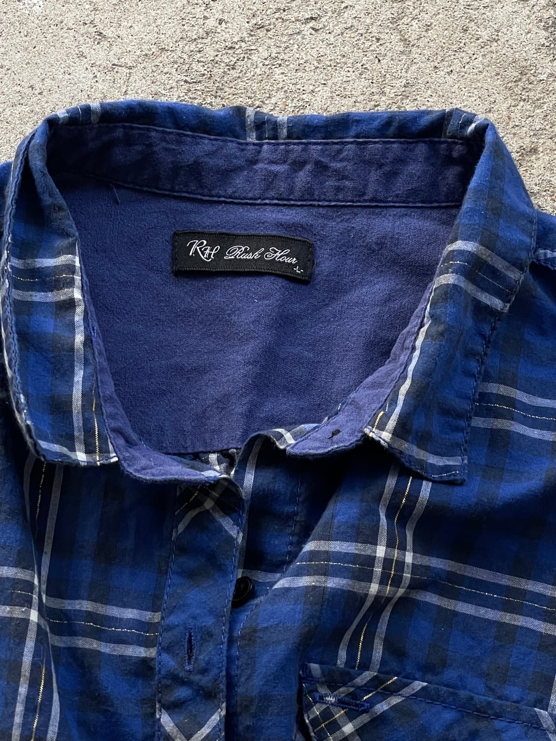 y2k blue check shirts 상품이미지2