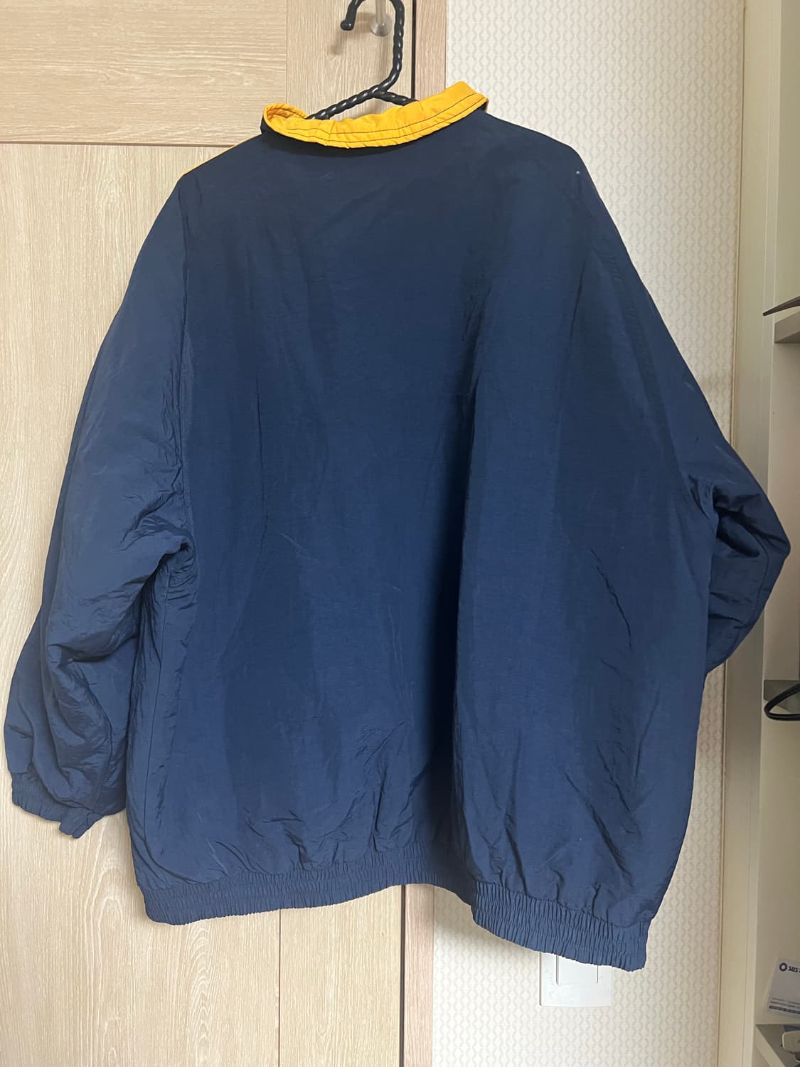 90s 아디다스 올드스쿨 네이비 옐로우 누빔 자켓 상품이미지2