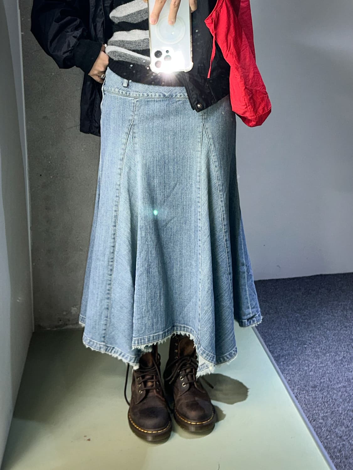 denim unbalanced skirt 상품이미지1