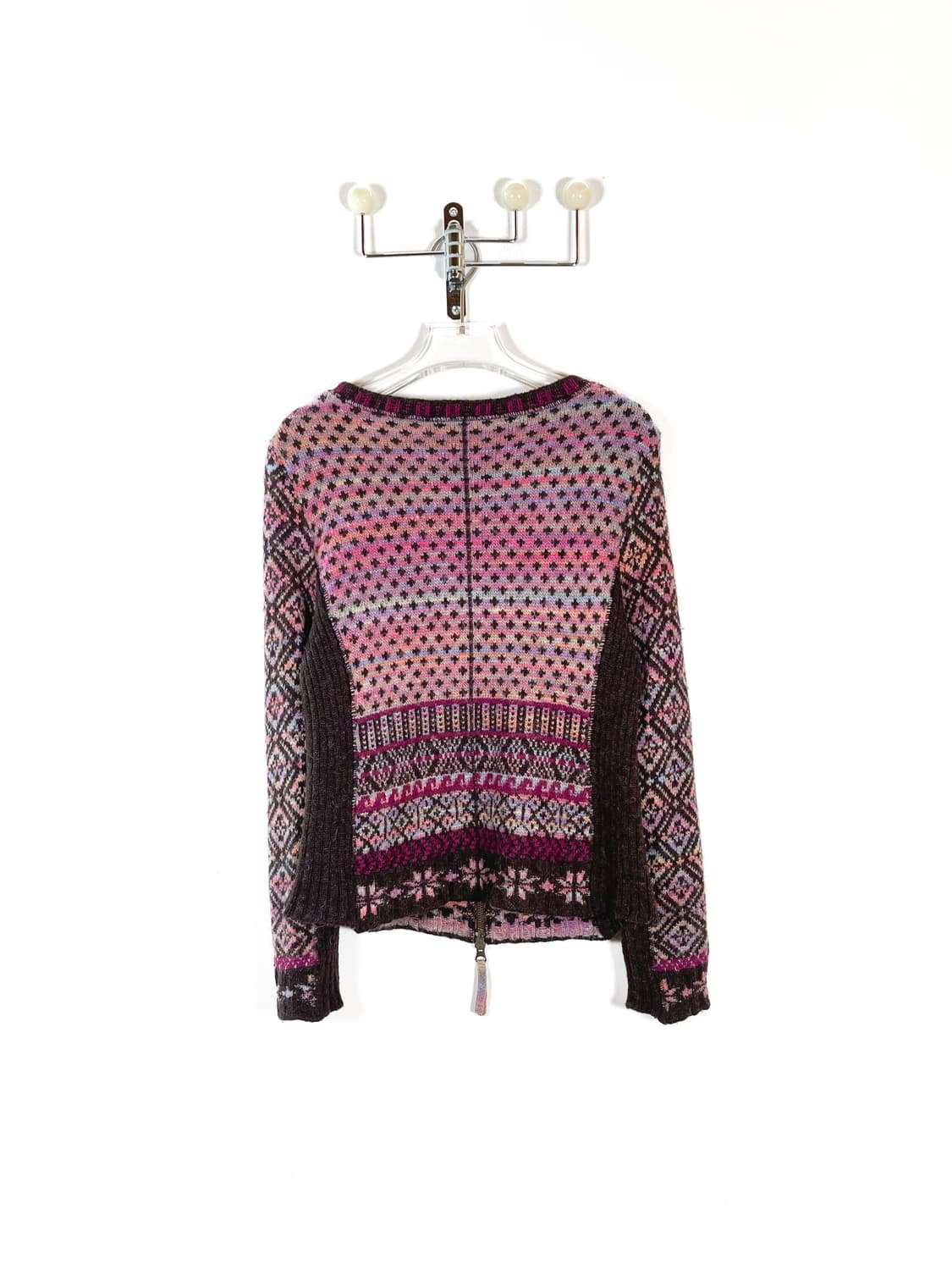 빈티지 울 알파카 실크 블렌드 니트 집업 상품이미지6