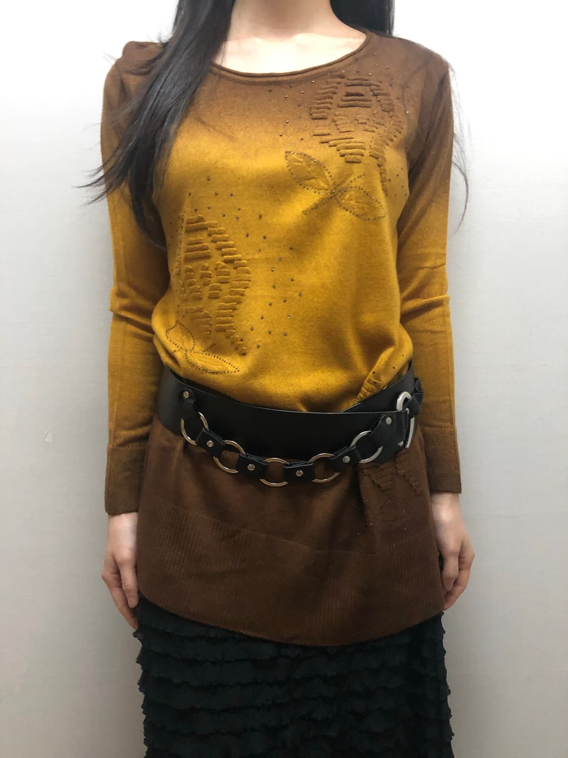 빈티지 브라운 그라데이션 오리엔탈 니트 상품이미지2