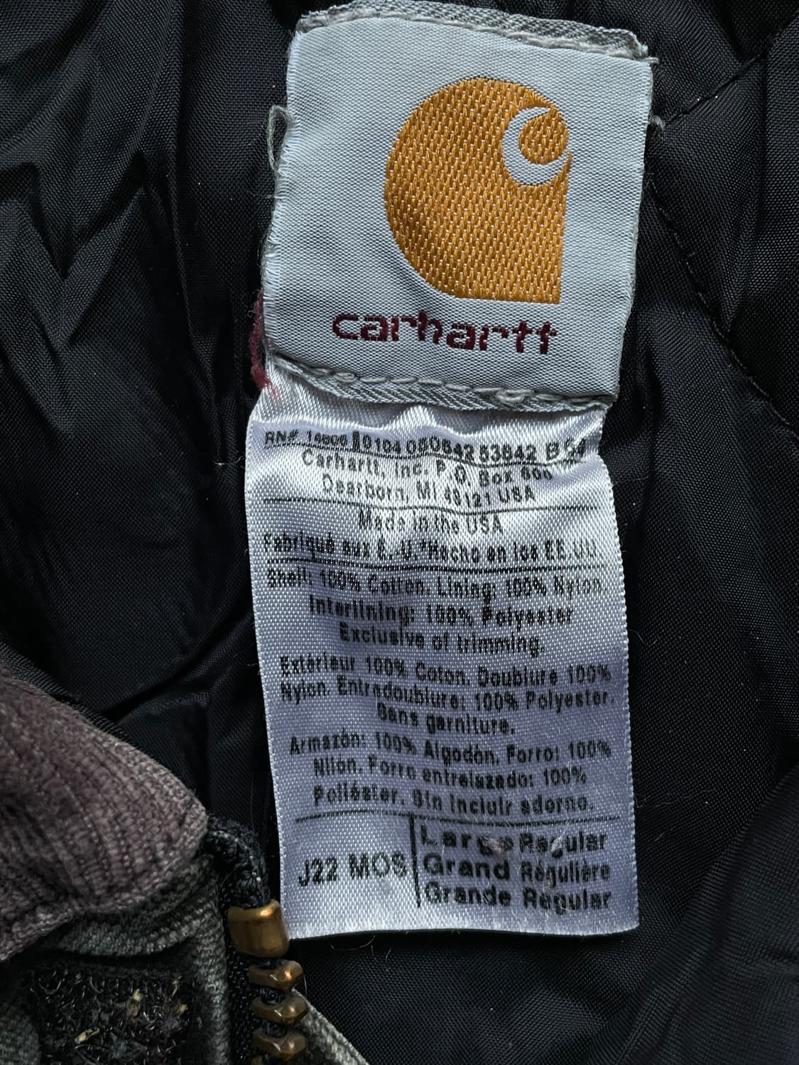 칼하트 J22 mos 모스 그린 디트로이트 아크틱 자켓 빈티지 상품이미지3