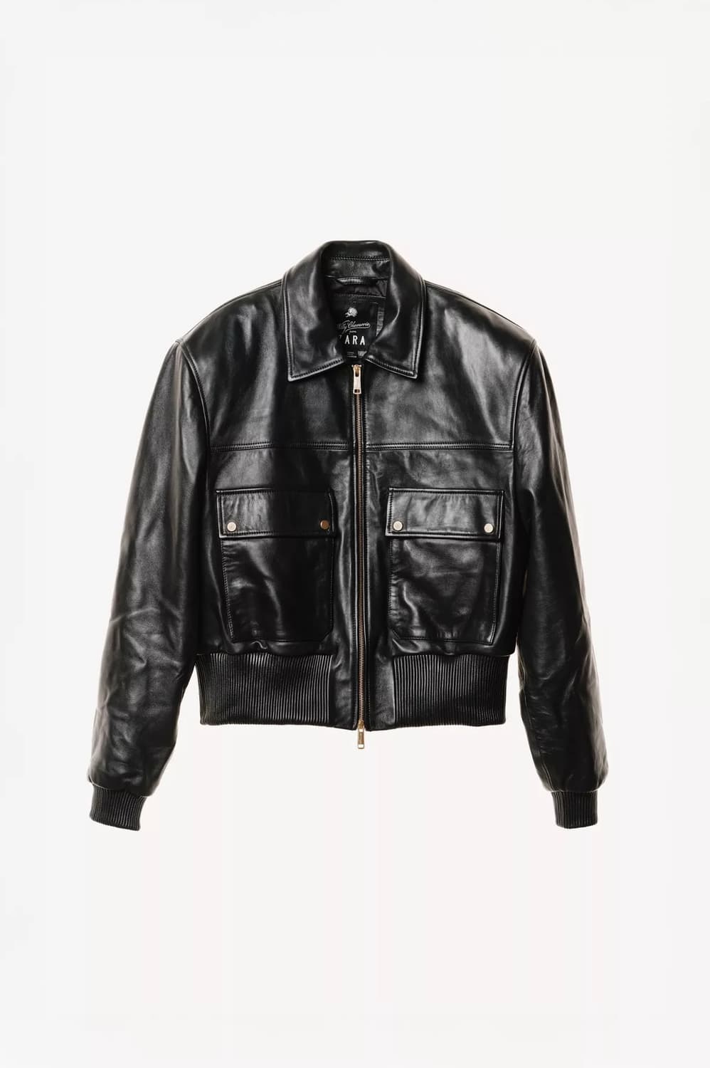 자라 X 윌리차바리아 크롭핏 나파 레더 자켓 M 상품이미지1