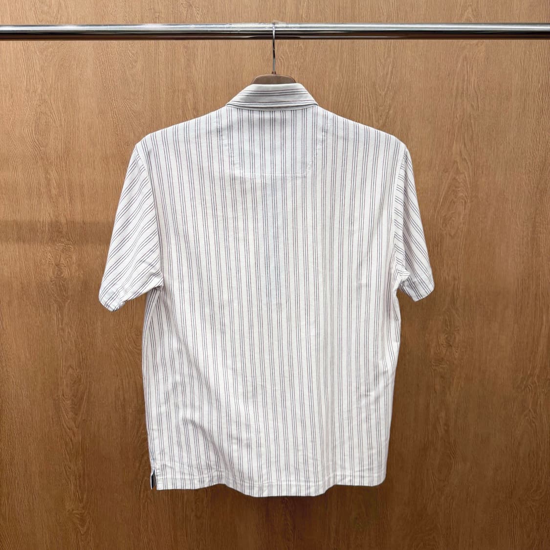 맥그리거 스트라이프 카라 반팔 티셔츠 하프 버튼업 디테일 아이보리 상품이미지3