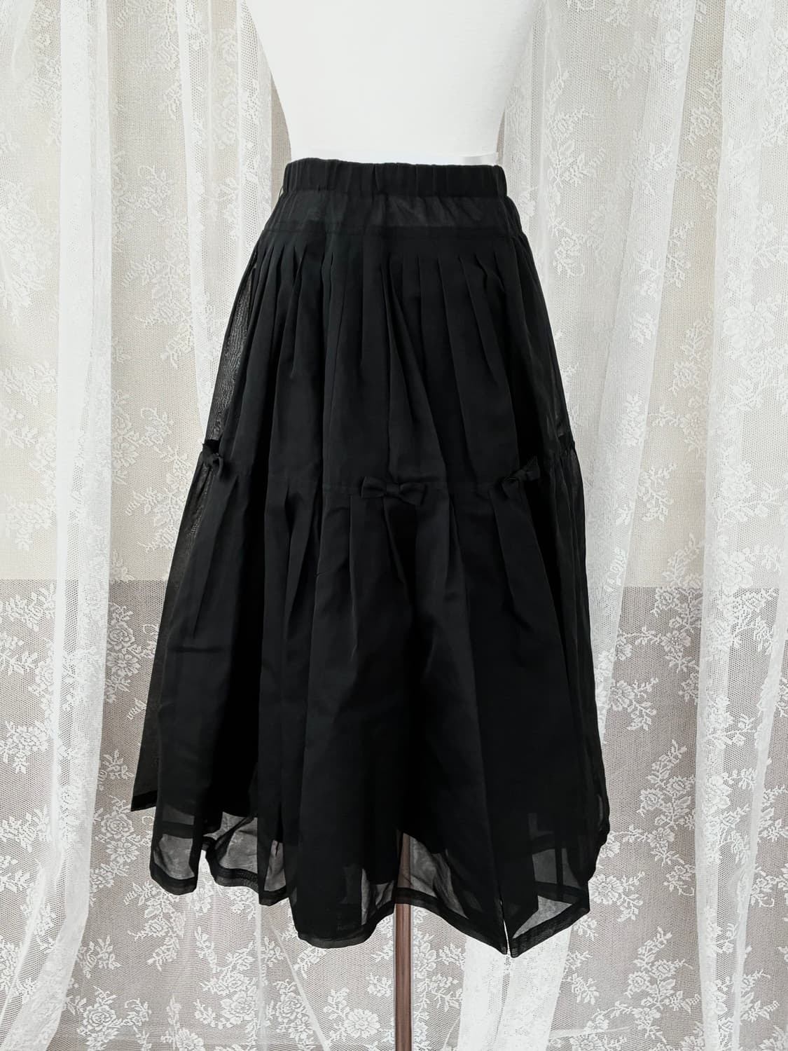 S) 새상품 지요 JIYO 오간자 앙투아네트 스커트 블랙 상품이미지3