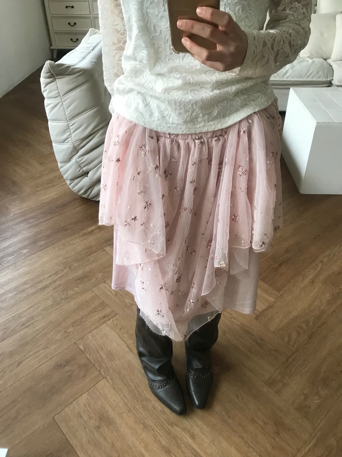 vintage pink sha skirt 상품이미지6