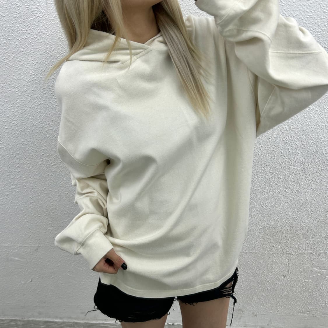 Y-3 요지야마모토 백프린팅 아이보리 후드 M ( 타사몰 현재 26만원대 상품이미지1