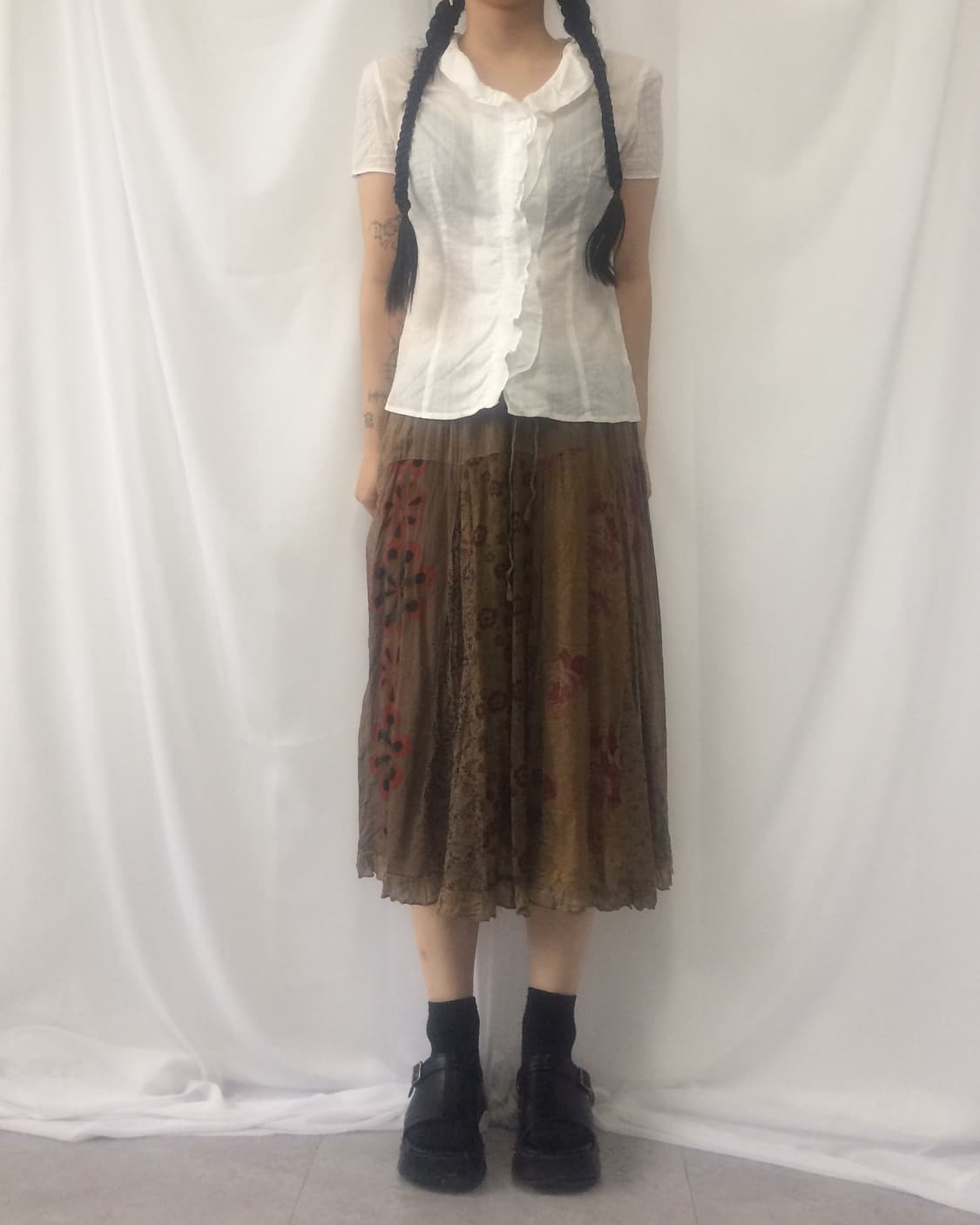 Patch work point skirt 상품이미지5