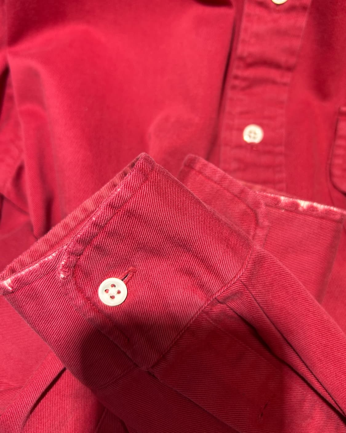 M 폴로랄프로렌 포켓 버건디 코튼 셔츠 상품이미지7