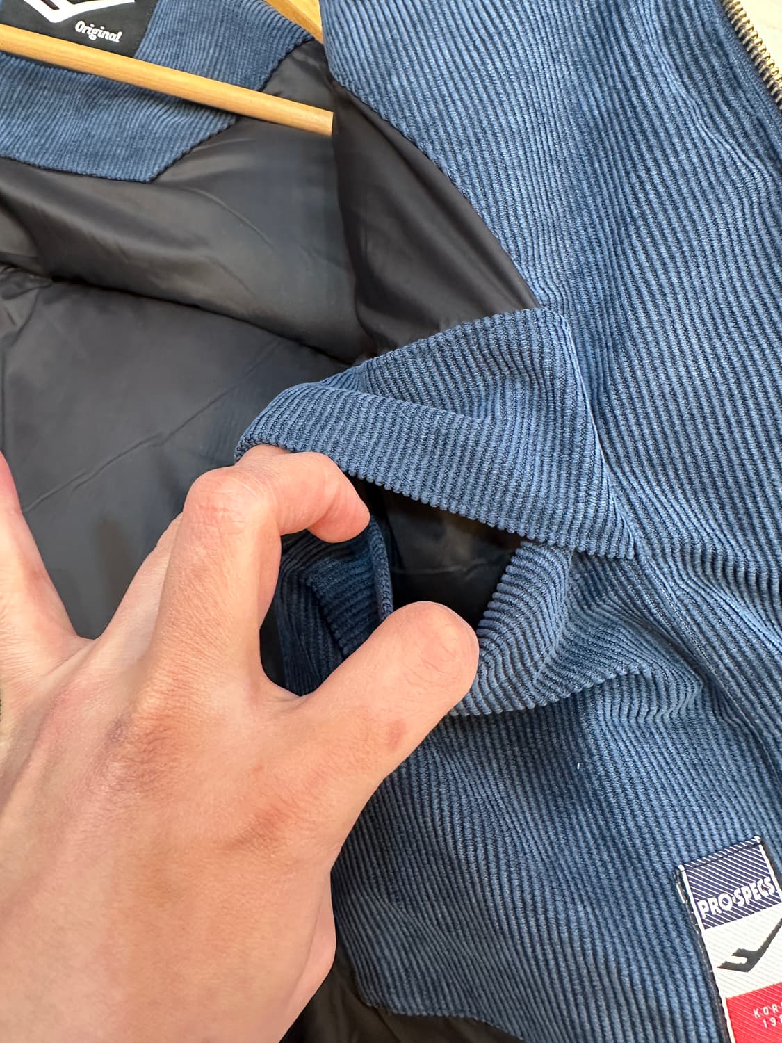 95)프로스펙스 오리지널 코듀로이 거위털 패딩 인디고 블루 상품이미지9