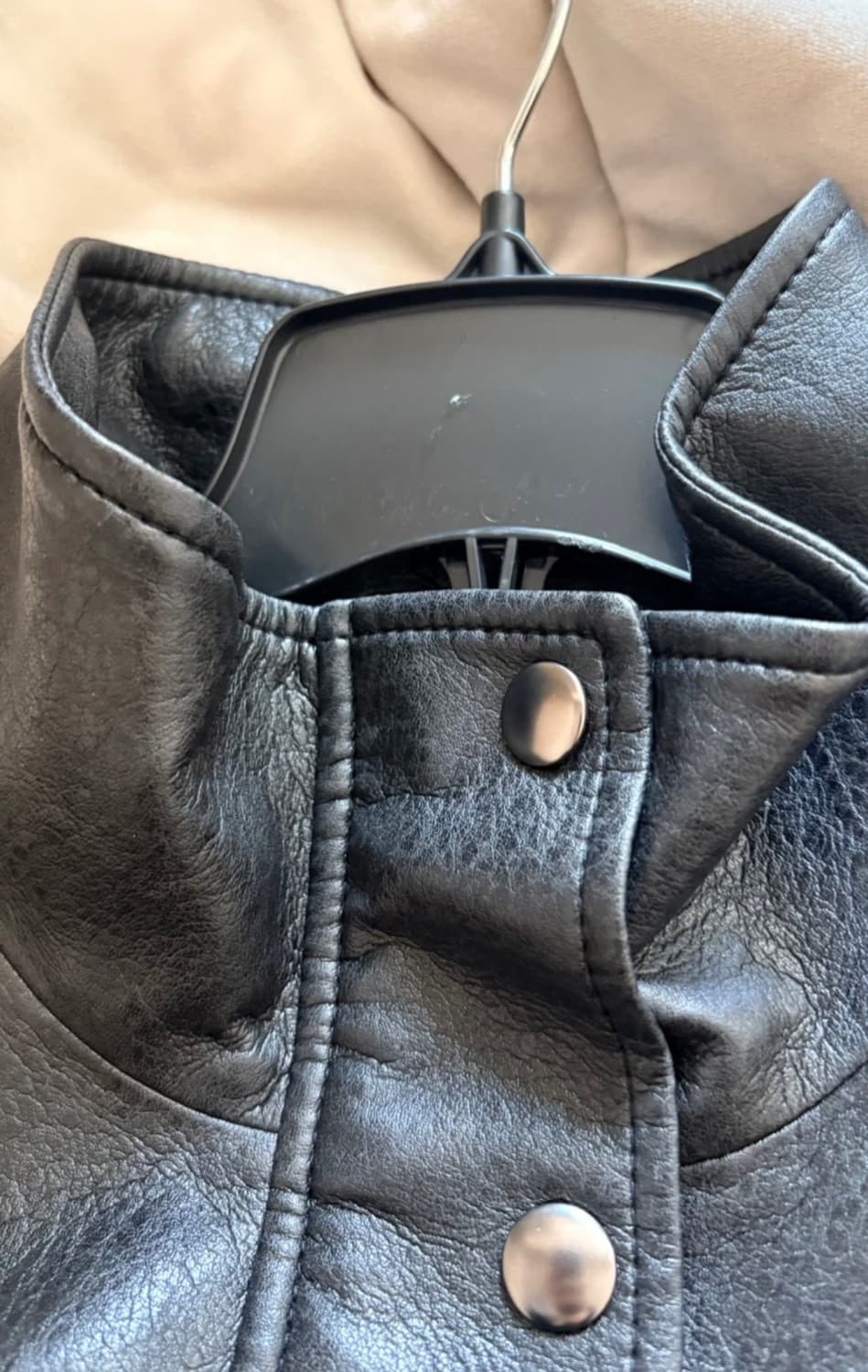 레이브 하이넥 레더 블루종 자켓 블랙 01사이즈 상품이미지3