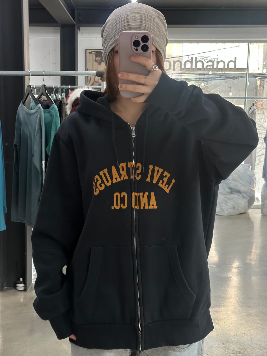 리바이스 아치로고 후드집업 상품이미지2