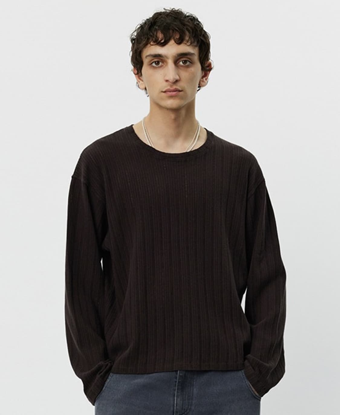 Mfpen LS Round Neck / Brown Rib  상품이미지1