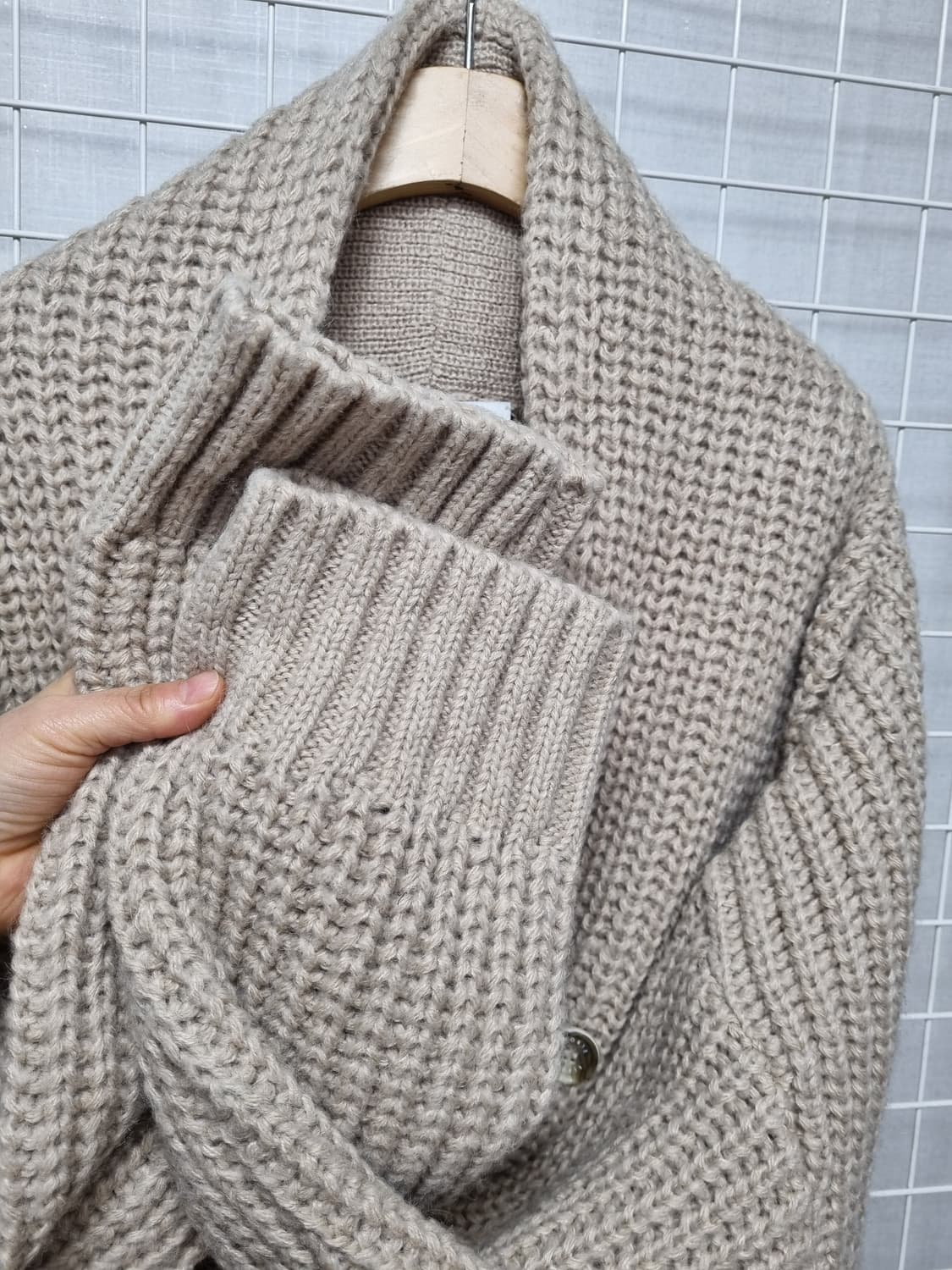 (택포) ELBORN 엘보른 숄카라 니트가디건 free 상품이미지5