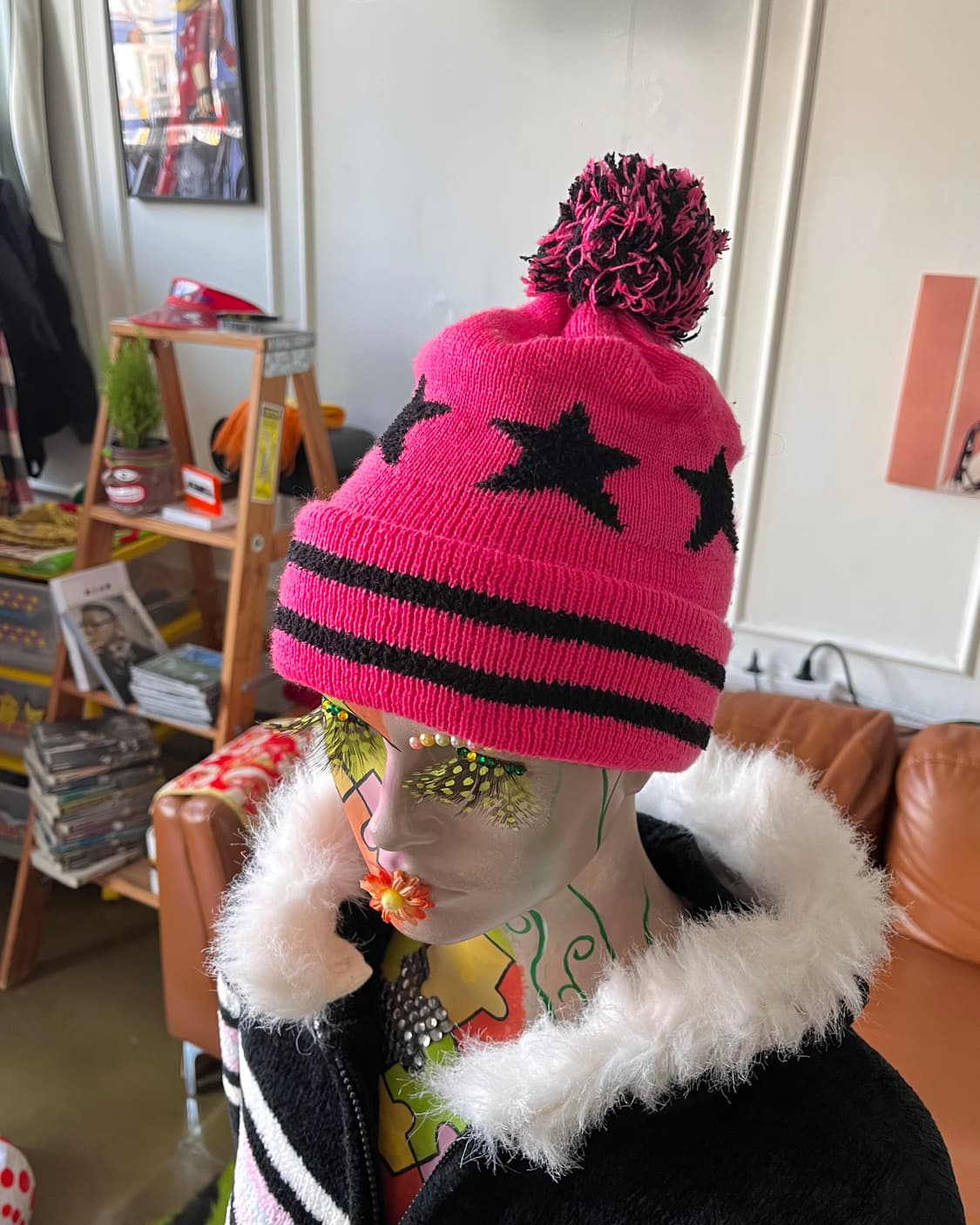 Jpn Vintage Star Pattern Bell Beanie 상품이미지2