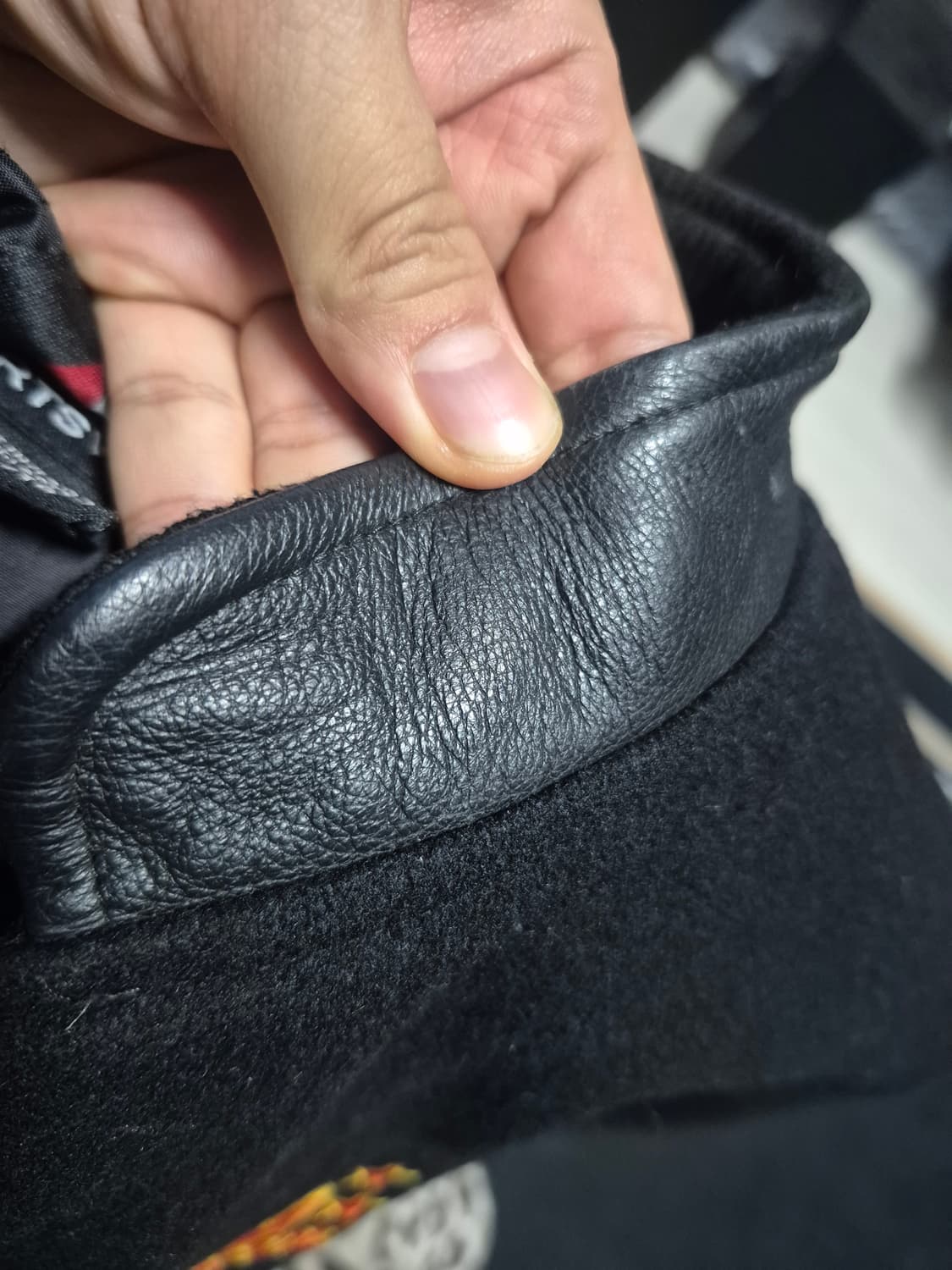 90's 캐나다 스포츠웨어 LEASIDE 빈티지 울 레더 바시티 자켓 상품이미지5