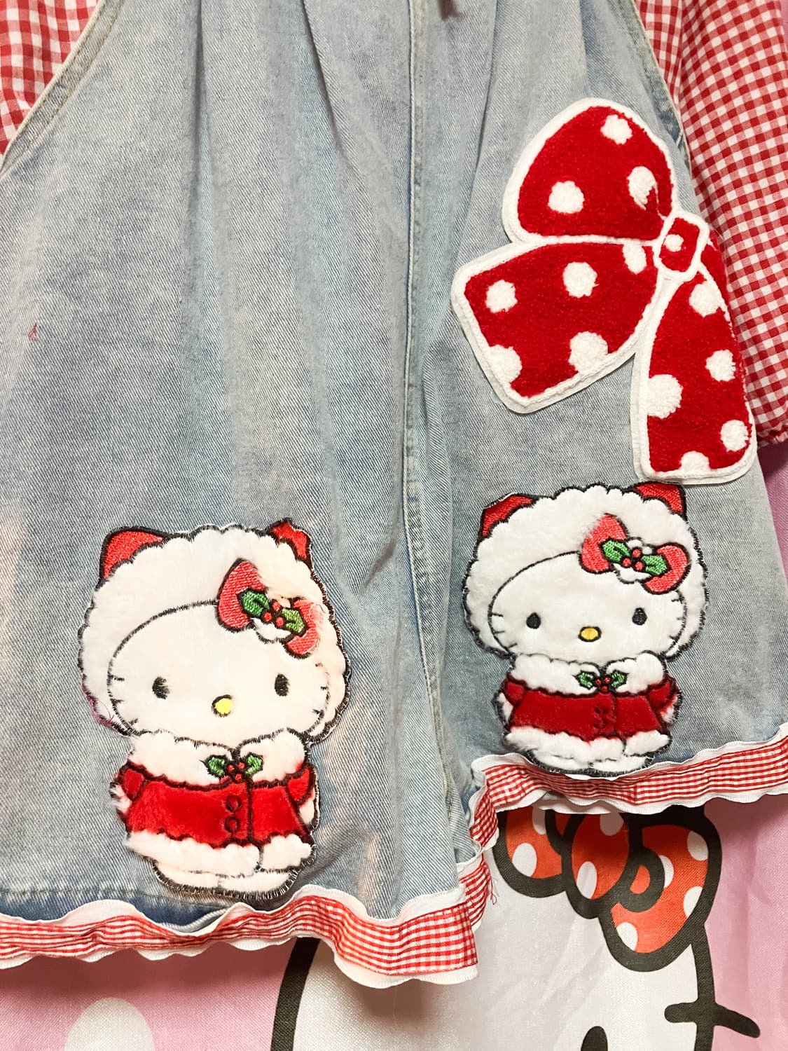 키티 블라우스+데님 오버롤 셋업 상품이미지2