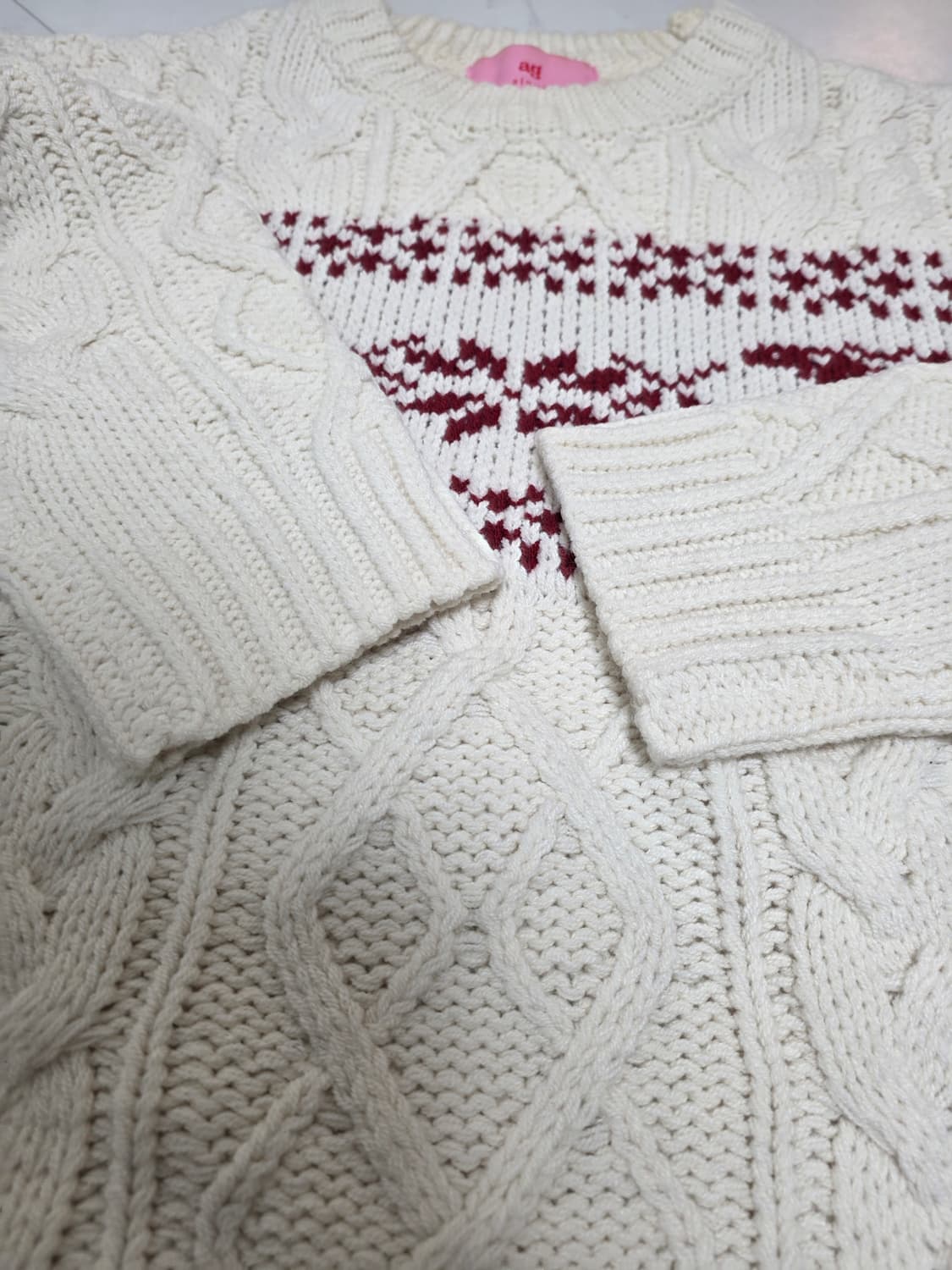 노르딕 니트 - 레드/아이보리 상품이미지3