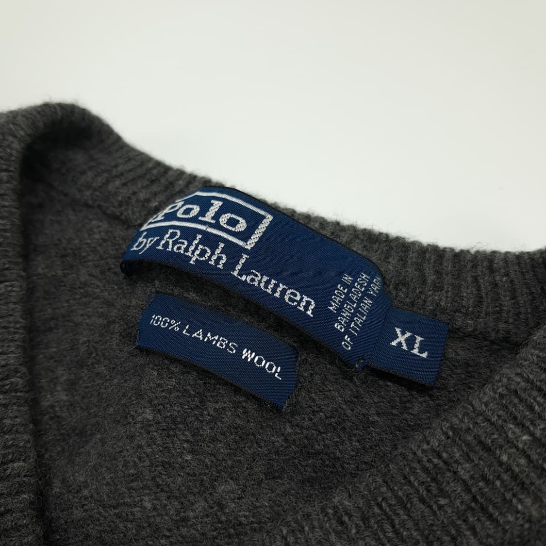 CN649W XL 랄프로렌 차콜그레이 V넥 램스울 니트 스웨터 상품이미지4