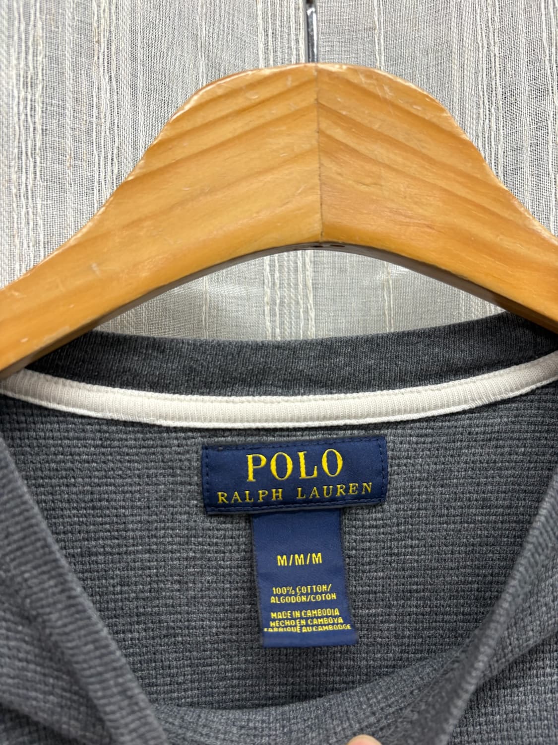 폴로 랄프로렌 롱슬리브 긴팔 와플티 Size: M 상품이미지4