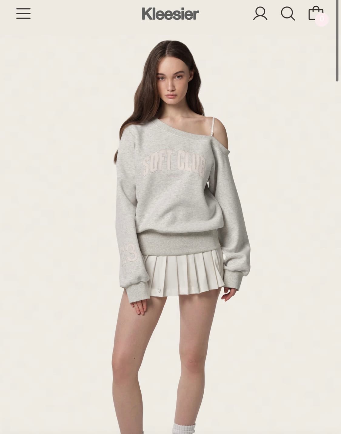 클리시어 25 SOFT line sweatshirt 원숄더 맨투맨 그레이 상품이미지1