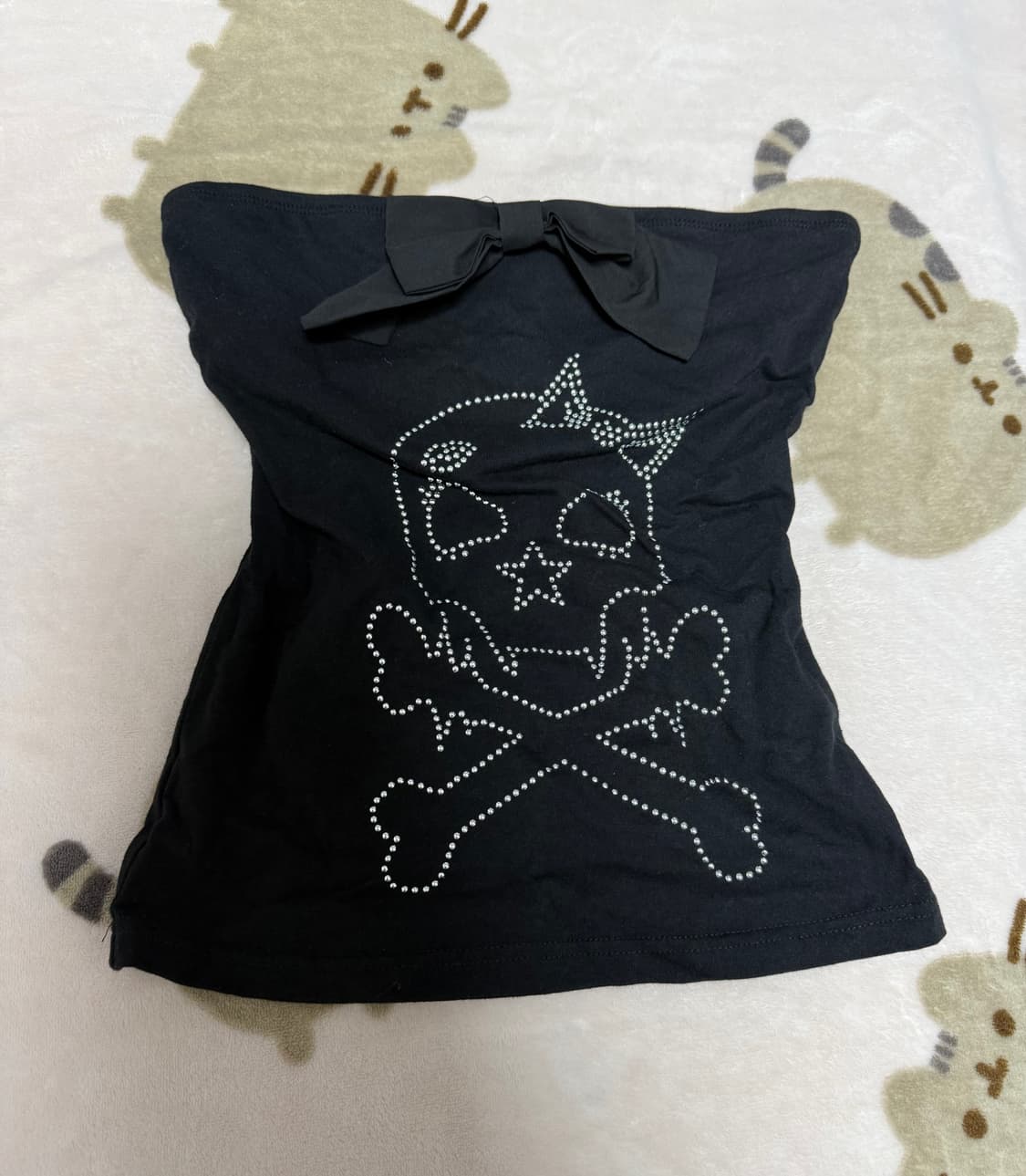 리본 라인스톤 슬리브리스 탑 상품이미지1