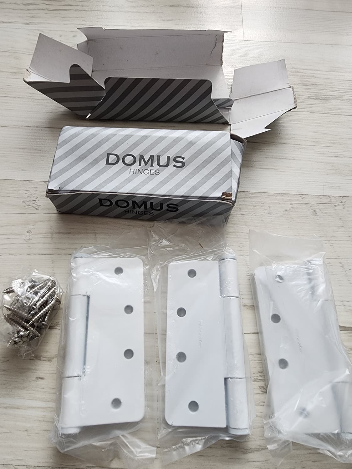 (새상품) DOMUS 도무스 화이트 일반 경첩 팜. 방문 도어 힌지 상품이미지3