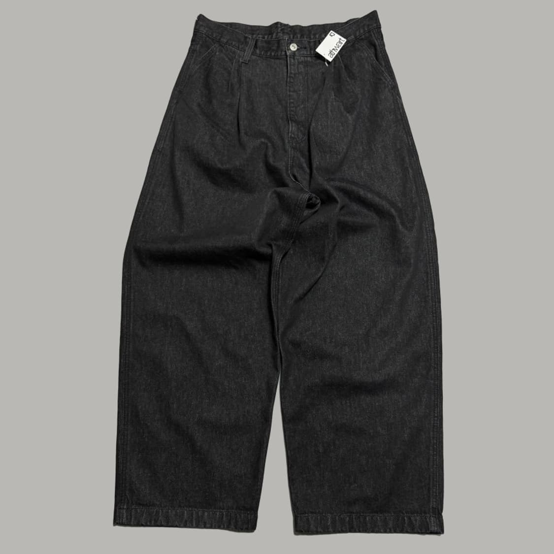 에드윈(EDWIN) 블랙컬러 워시드 코튼 와이드 루즈 데님 팬츠 상품이미지6
